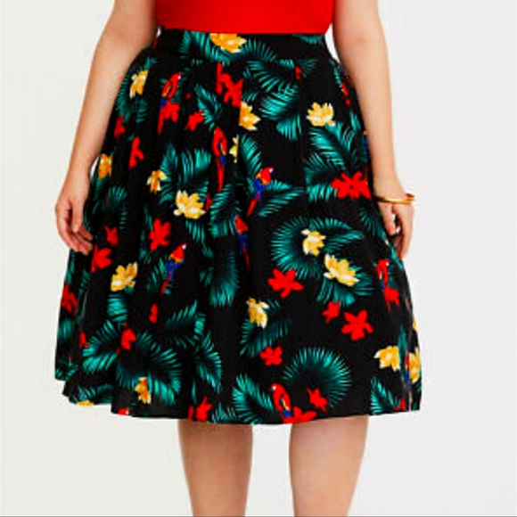 torrid Dresses & Skirts - Torrid Red and Black Floral Skater Skirt